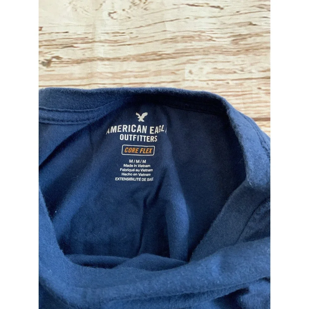 American Eagle Outfitters Classic Fit Core T Shirt Blue Sz M Summer Of '77 Retro
